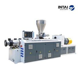 conical twin screw extruder for PVC pipe production